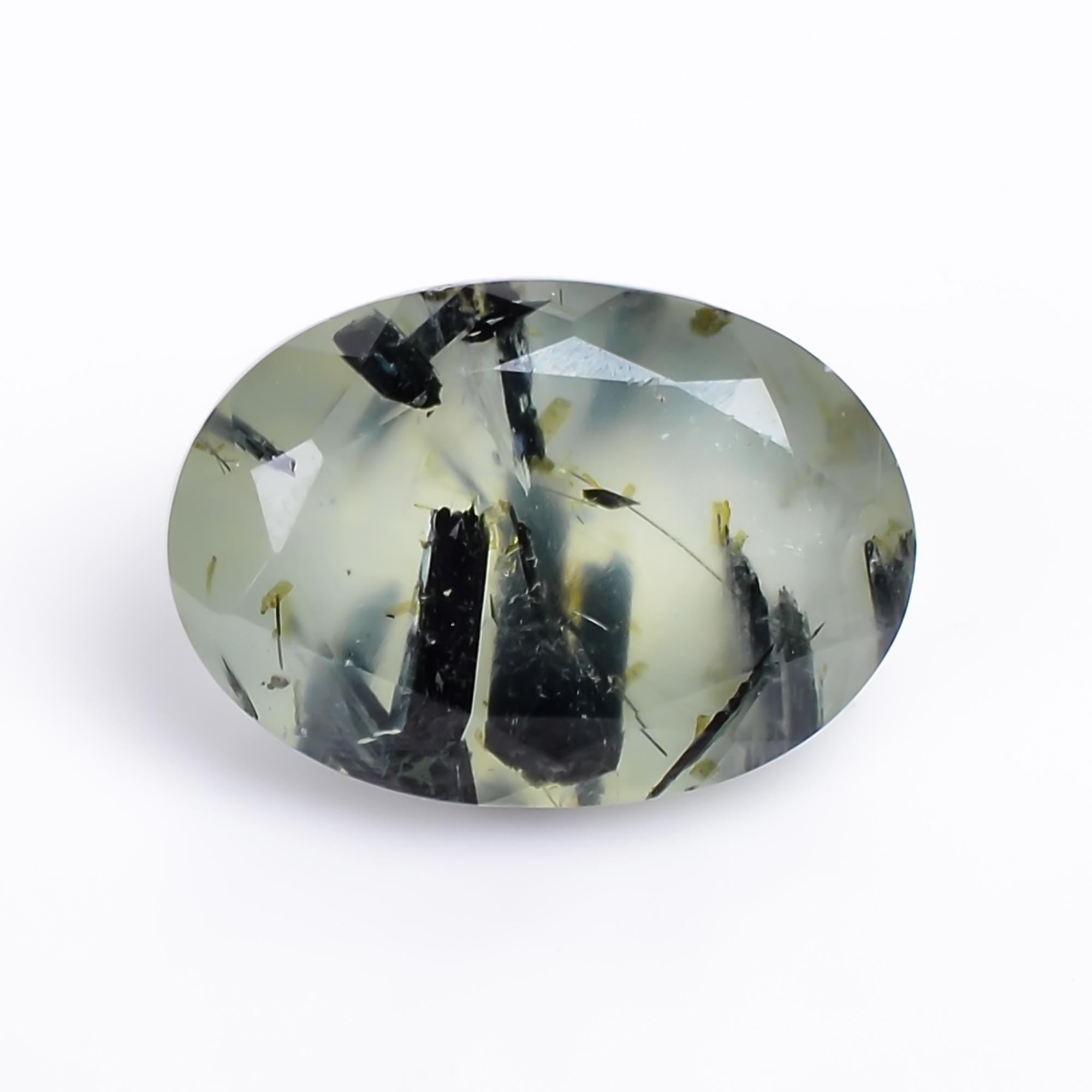 prehnite with epidote natural oval shape cut stone loose gemstone